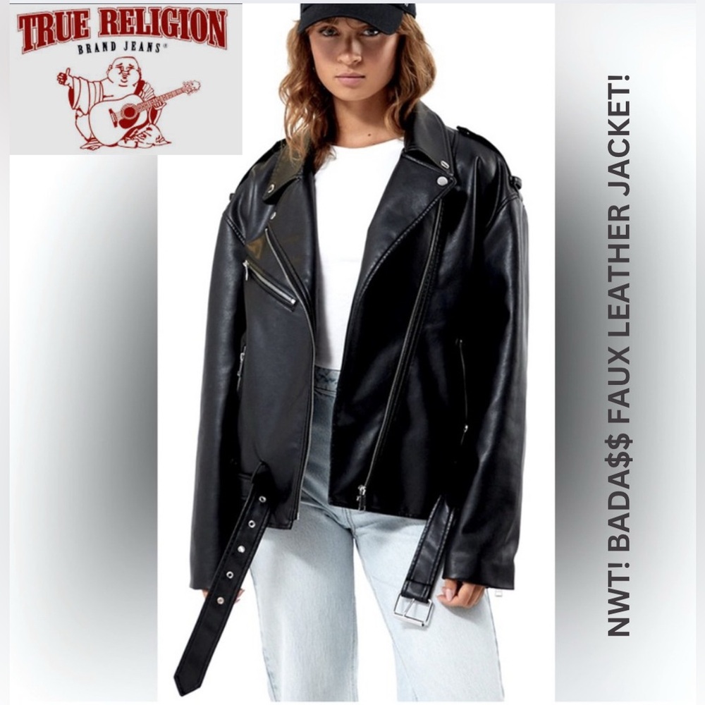 NWT! BADA$$ FAUX LEATHER ASOS COAT! IMPRESSIVE HIGH QUALITY FAUX LEATHER!
